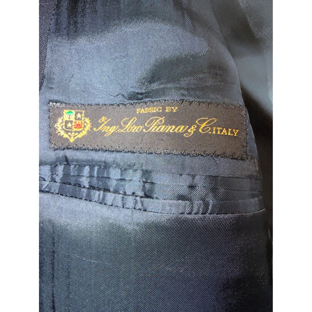 Brooks Brothers Brooksease Loro Piana Wool Navy Blue Blazer Gold Buttons 43R - Picture 4 of 10
